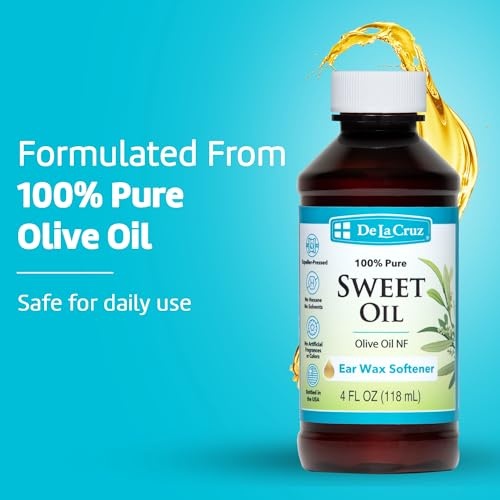De La Cruz 100% Pure Sweet Oil for Ears - All Natural and Gentle Ear Wax Softener - Refill 4 Fl OZ thumbnail