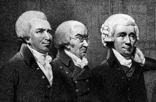 Edward Bancroft (1744-1821). /Namerican Physician and Double Agent During the American Revolution. Bancroft  Far Left  with Dr. Ware and Dr.