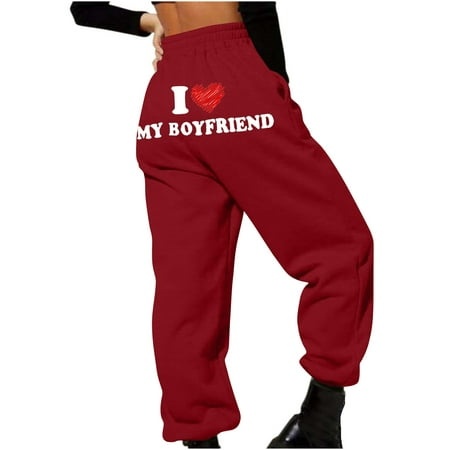 Sweatpants Women 2554 Clearance Womens Solid Sweatpants Casual Lounge Trousers with Pockets High Waist Pants