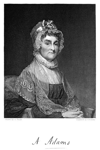 Abigail Adams (1744-1818) NnE Smith American First Lady Wife of President John Adams Engraving After Gilbert Stuart 1839 Rolled Canvas Art - (24 X 36)