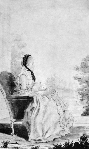 Marie De Vichy-Chamrond N(1679-1780) Marquise Du Deffand French Hostess Watercolor by Louis Carmontelle Rolled Canvas Ar