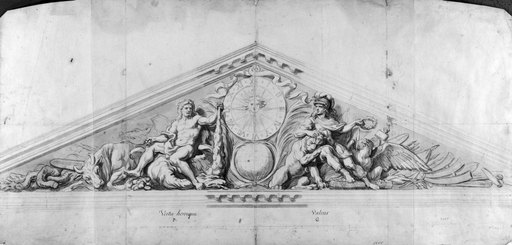 Versailles Pediment 1679 Nstudy for the Pediment of the Marble Court at Versailles with Figures of Mars (Right) and Herc