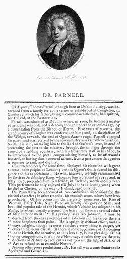 Thomas Parnell (1679-1718) Nanglo-Irish Poet Line Engraving English 1795 Rolled Canvas Art - (24 X 36)