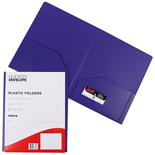 JAM Paper® (9 X 12) Heavy Duty Plastic 2 Pocket Presentation Folder - Light Purple - 108 Folders per Box thumbnail