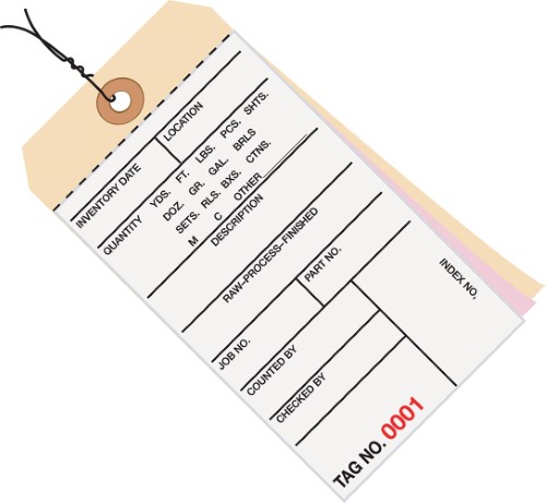 3 Part Carbonless Inv. Tag 5500-5999 Pre WiredNo 8 6-1/4L X 3-1/8W 500/Pk