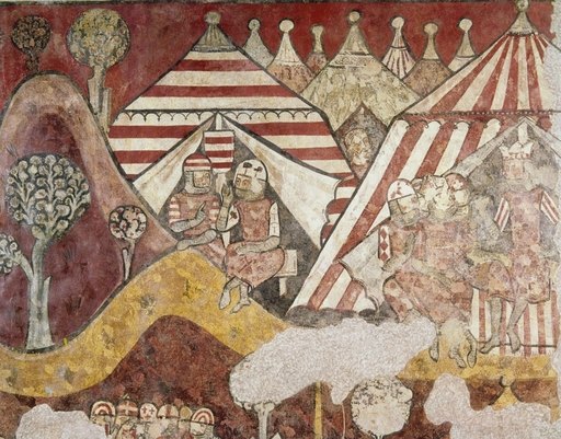 Spain Majorca 1229 Nking James I of Aragon (Far Right) Encamped with His Forces Before the Invasion and Annexation of the Island of Majorca Then Under