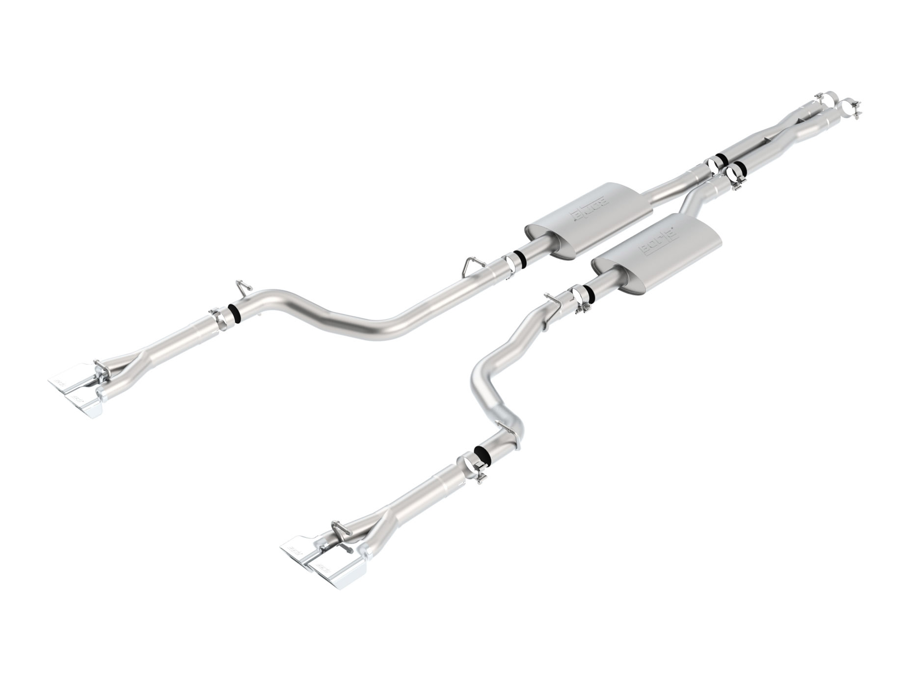 Borla Exhaust 140435 11-12 Challenger 392 Srt-8 6.4l V8 Rwd 2dr Split Rear C-back System, S-type
