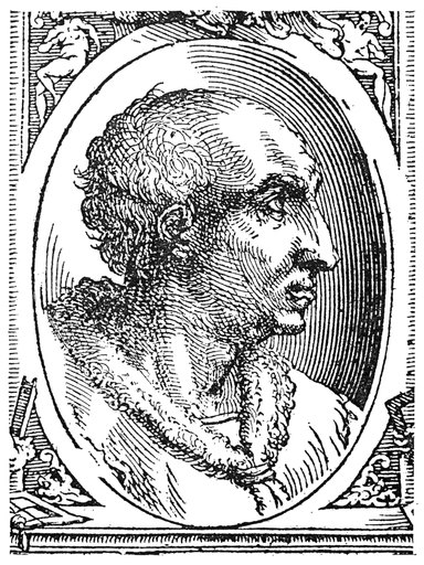 Lorenzo Ghiberti. /N(1378- 1455). Florentine Sculptor. Woodcut by Giorgio Vasari from His Biographies of Italian Artists  1550./Nwoodcut by