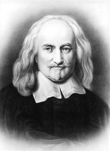 Thomas Hobbes (1588-1679) Nenglish Philosopher Photogravure 1898 After a Painting C1650 Rolled Canvas Art - (24 X 36)