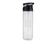 SODIAL 800ML Sports Fruit Infusing Infuser Water Bottle Lemon Juice Health Bottle Flip(color:black)