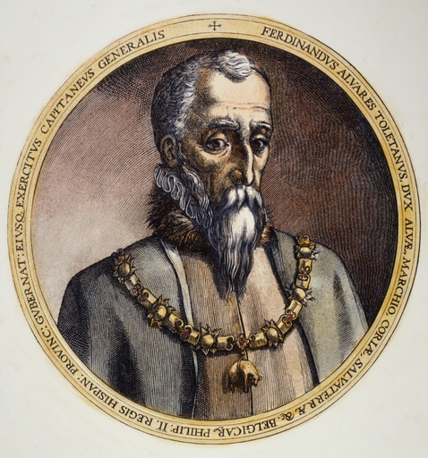 Duke of Alba (1507-1582) Nfernando Alvarez De Toledo 3Rd Duke of Alba Contemporary Line Engraving Rolled Canvas Art - (