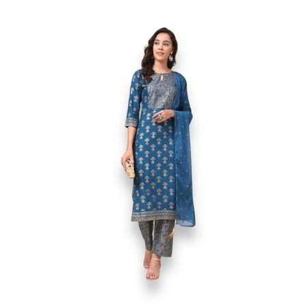 Traditional Designer Wear Kurti with Pant and Dupatta Set - 9905-Ethnic Wear for Women