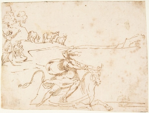 The Rape of Europa Poster Print by Attributed to Francesco Allegrini (Italian  Cantiano 1615/20 �after 1679 Gubbio ) (18 X 24)