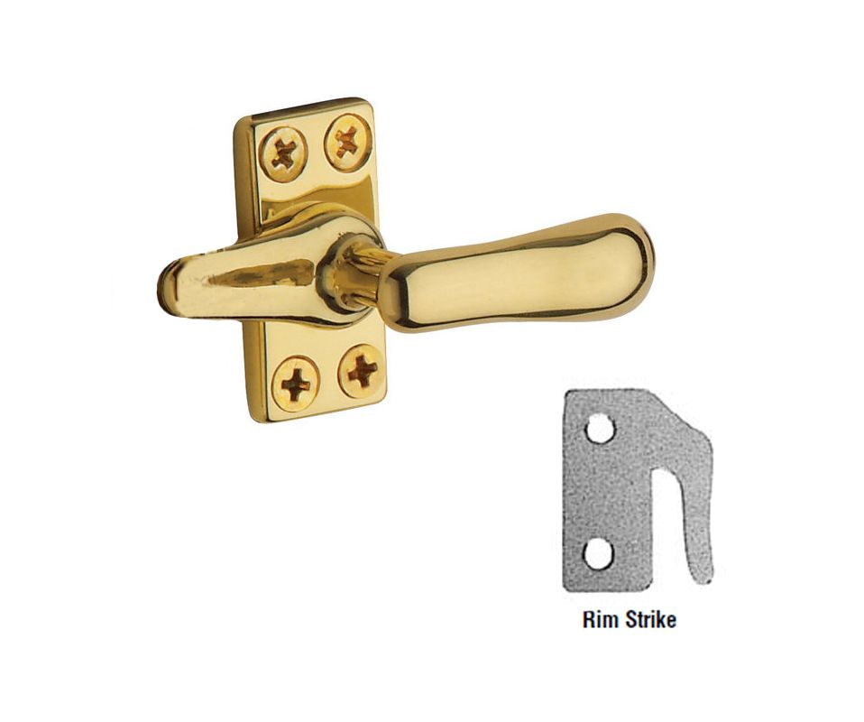 Baldwin 0492 Solid Brass Heavy Duty Casement Fastener with Rim Strike