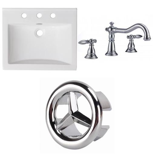 21-in. W 3H8-in. Ceramic Top Set in White Color - American Imaginations AI-24326