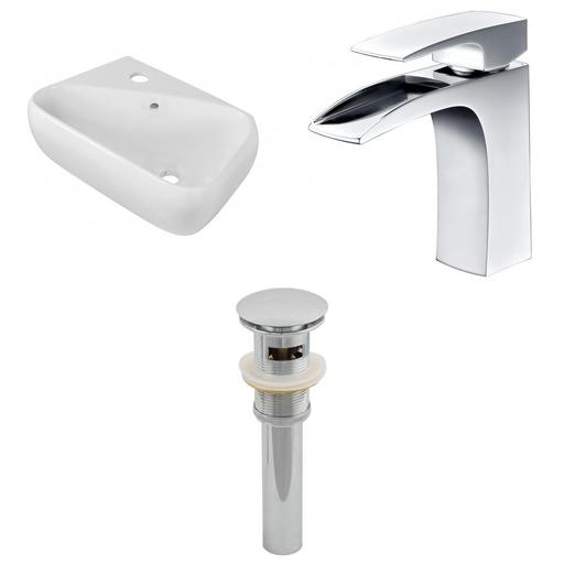 17.5-in. W Wall Mount White Vessel Set for 1 Hole Right Faucet - American Imaginations AI-26282