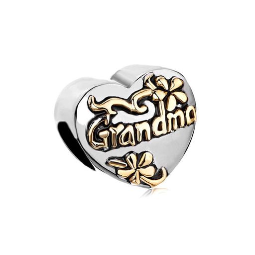 LovelyJewelry Grandma Wife Mom Sis Family Charm Heart Floral Beads for Bracelet