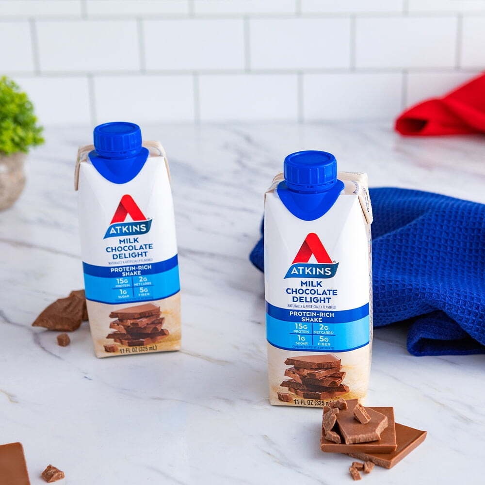 Atkins Milk Chocolate Delight Protein Shake, 11 Fl Oz, 12 Count thumbnail