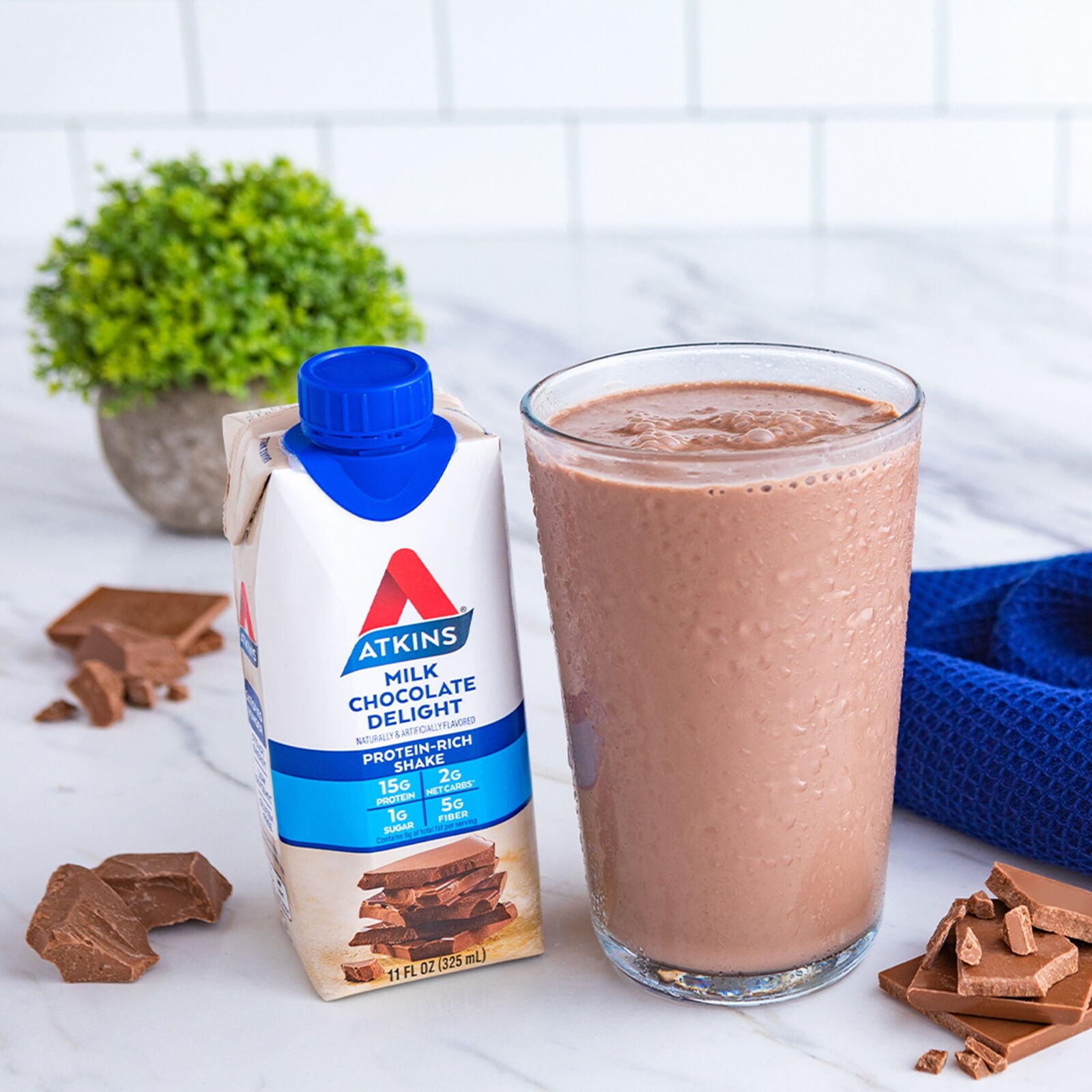 Atkins Milk Chocolate Delight Protein Shake, 11 Fl Oz, 12 Count thumbnail