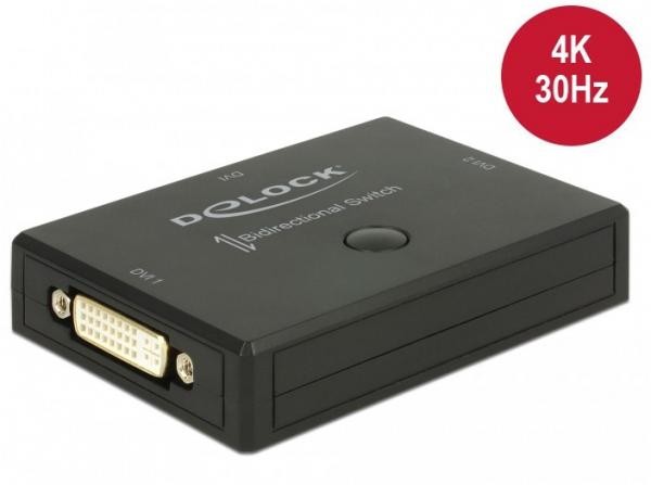 DeLock DVI 2 - 1 Switch Bidirectional 4K 30 Hz - Video-Schalter - 2 X DVI - Desktop