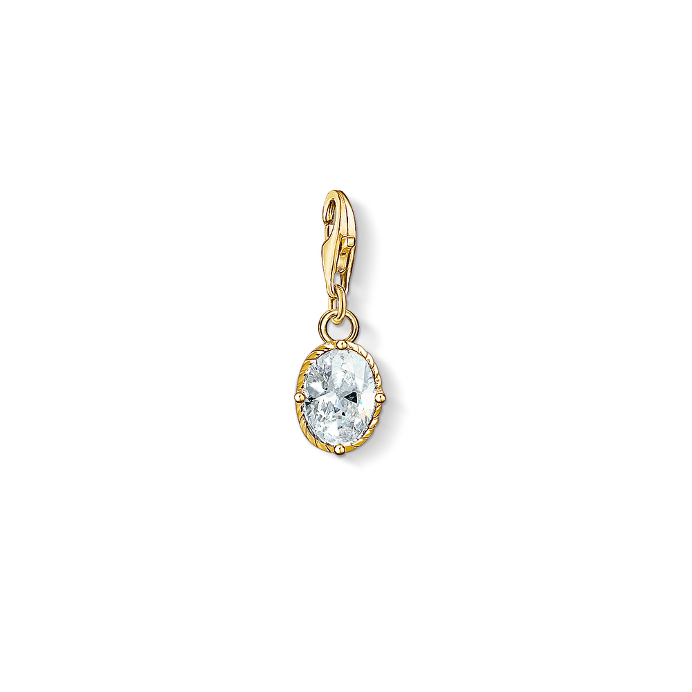 Thomas Sabo Ladies' Yellow Gold Plated Oval Crystal Charm