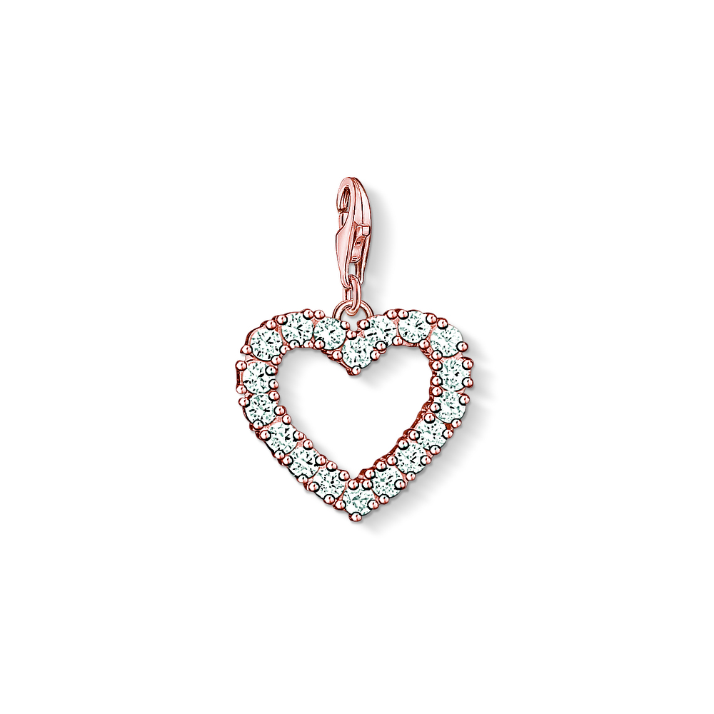 Thomas Sabo Charm Pendant Open Heart Rose 1574-416-14 Jewellery