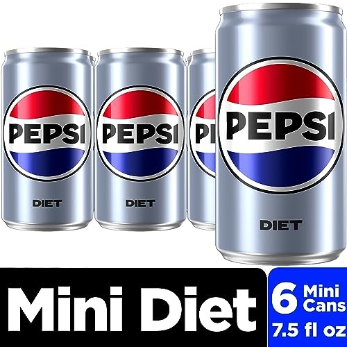 Diet Pepsi Cola Soda Pop, Zero Sugar, 7.5oz Mini Cans, 6 Pack thumbnail