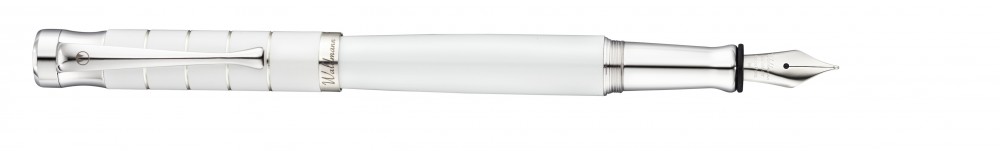 Füllhalter Waldmann Tango Sterling Silber 925, Ring-Dekor Brillantlack WeiB
