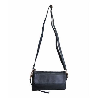 Navy Leather Convertible Crossbody Bag