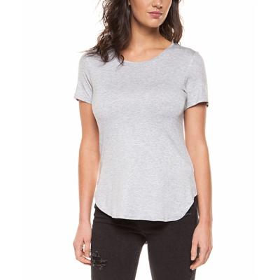 Gray Heather Round-Hem Tee - Women