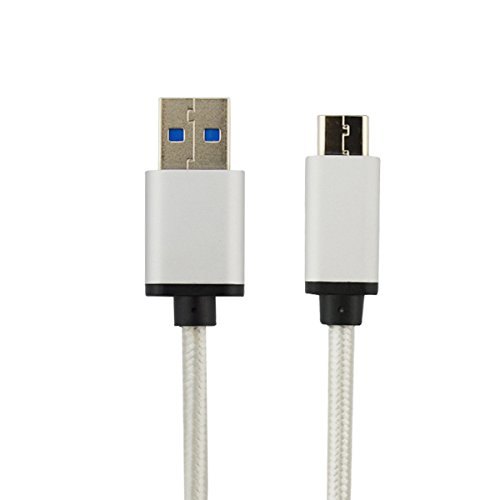 USB-C to USB 3.0 Braided Aluminum Charging/Data Cable - Macbook - Silver Color - 2 Meter Length