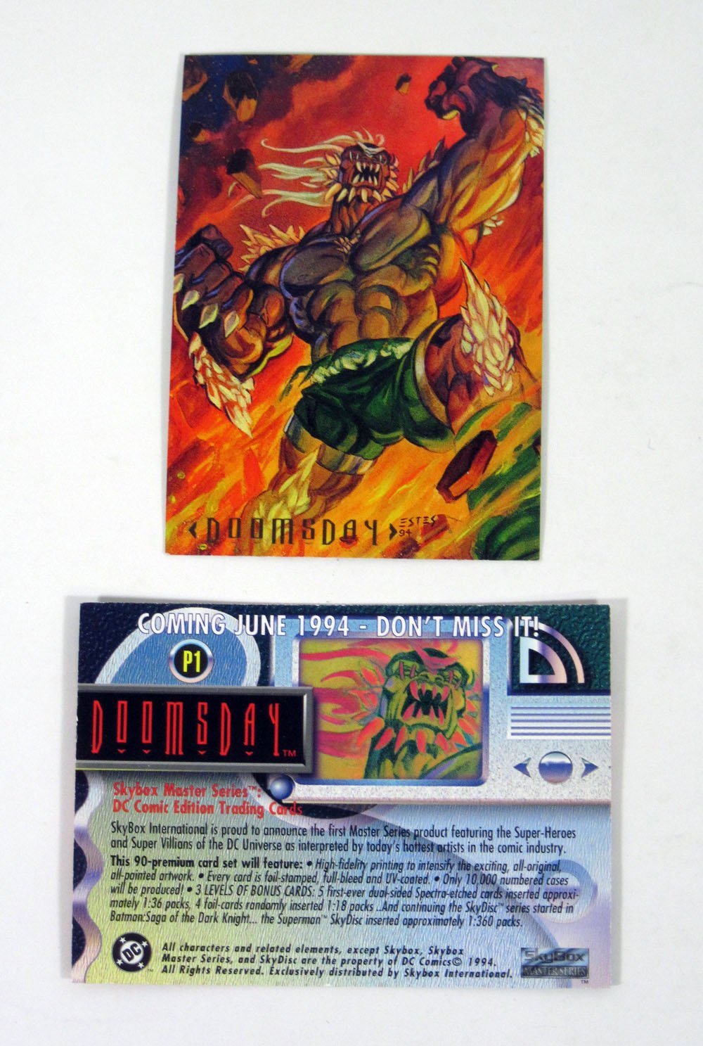 1994 Skybox DC Master Series Promo Card (P1) Doomsday Nm/Mt