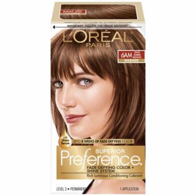 L'Oreal Paris Superior Preference Permanent Hair Color, Light Amber Brown 6AM 1.0 Ea(pack of 4)