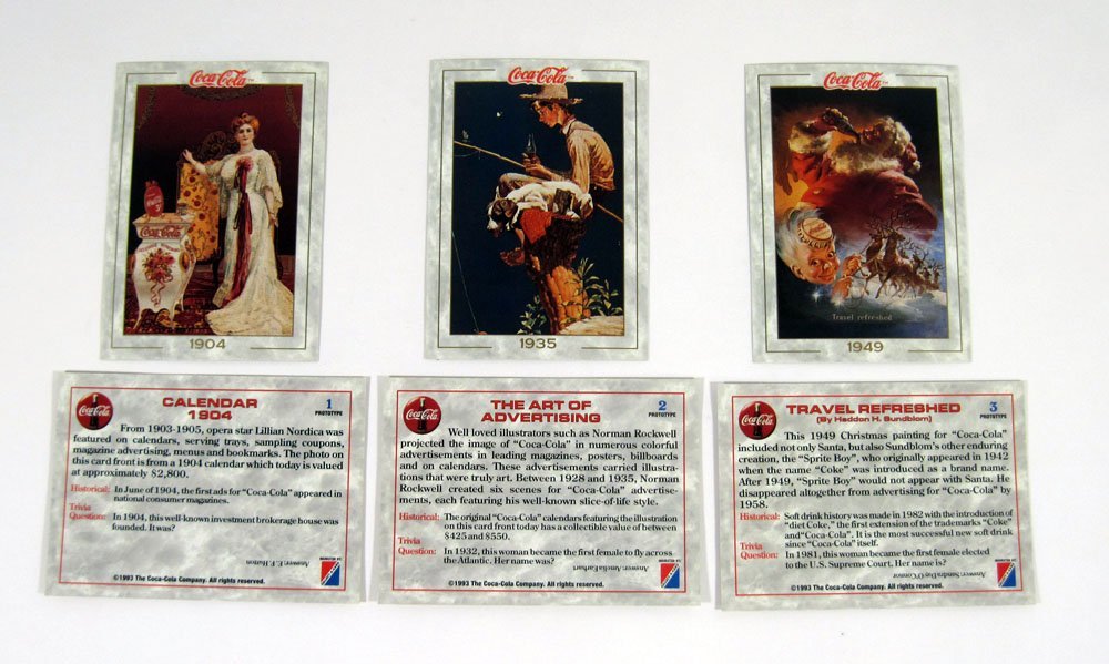 1993 Collect-a-Card the Coca-Cola Collection Series 1 Promo Card Set (3) Nm/Mt