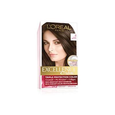 L'Oreal Paris Excellence Creme Triple Protection Permanent Hair Color Creme, Dark Brown 4 1.0 Ea(pack of 12)