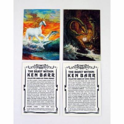 1994 Comic Images Ken Barr the Beast Within Promo Card Set (2) Nm/Mt