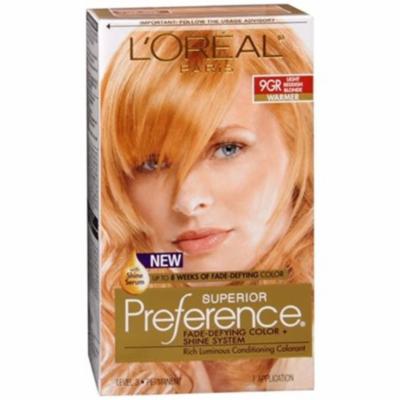 L'Oreal Paris Superior Preference Permanent Hair Color, LT Golden Reddish Blonde 9GR 1.0 Ea(pack of 6)