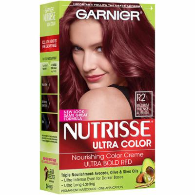 Garnier Nutrisse Ultra Color Permanent Haircolor R2 Medium Intense Auburn 1.0 Ea(pack of 3)
