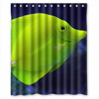 Ganma Charming Luminous Yellow Fish Shower Curtain Polyester Fabric Bathroom Shower Curtain 60x72 Inches