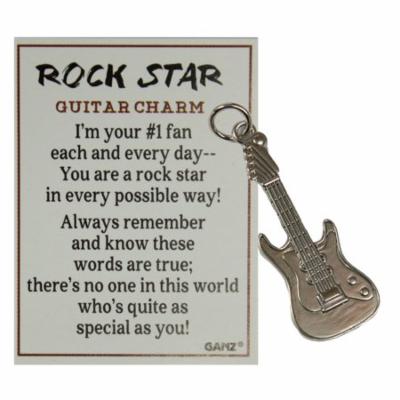 Rock Star Zinc Guitar Pocket Charm W/ Story Card by Ganz