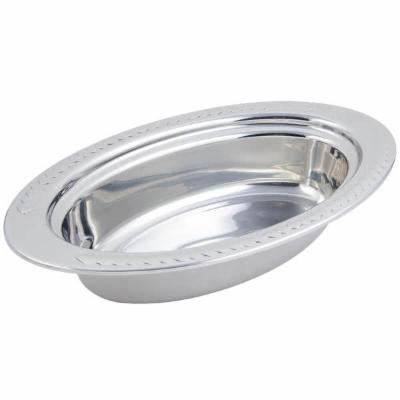 Bon Chef 5499 19 X 11 X 4 Stainless Steel 6 Qt. Oval Laurel Design Food Pan