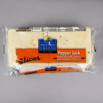 Great Lakes Cheese 1.5 Lb. Pepper Jack Cheese Slices - 6/Case