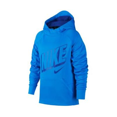 Boy's Nike Therma Dry Logo Hoodie, Size M (10-12) - Blue