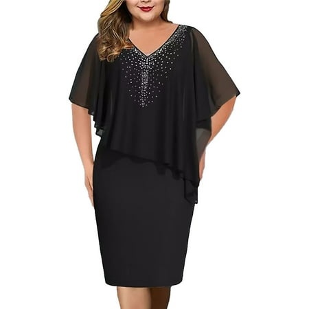 Rrunsv Dress for Women Women S Summer Casual Sleeveless V Neck Swing Dress Flowy Tiered Maxi Beach Sundress Black L