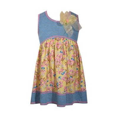 Bonnie Jean Yellow Toddler Girls Mixed Print Promo Dress