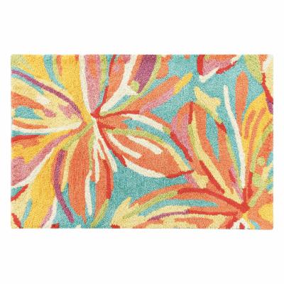 White Area Rug - CompanyC Petaluma Floral Hand Hooked Orange/Yellow/Blue Area Rug Jute & Sisal in White, Size 36.0 W X 1.0 D in | Wayfair