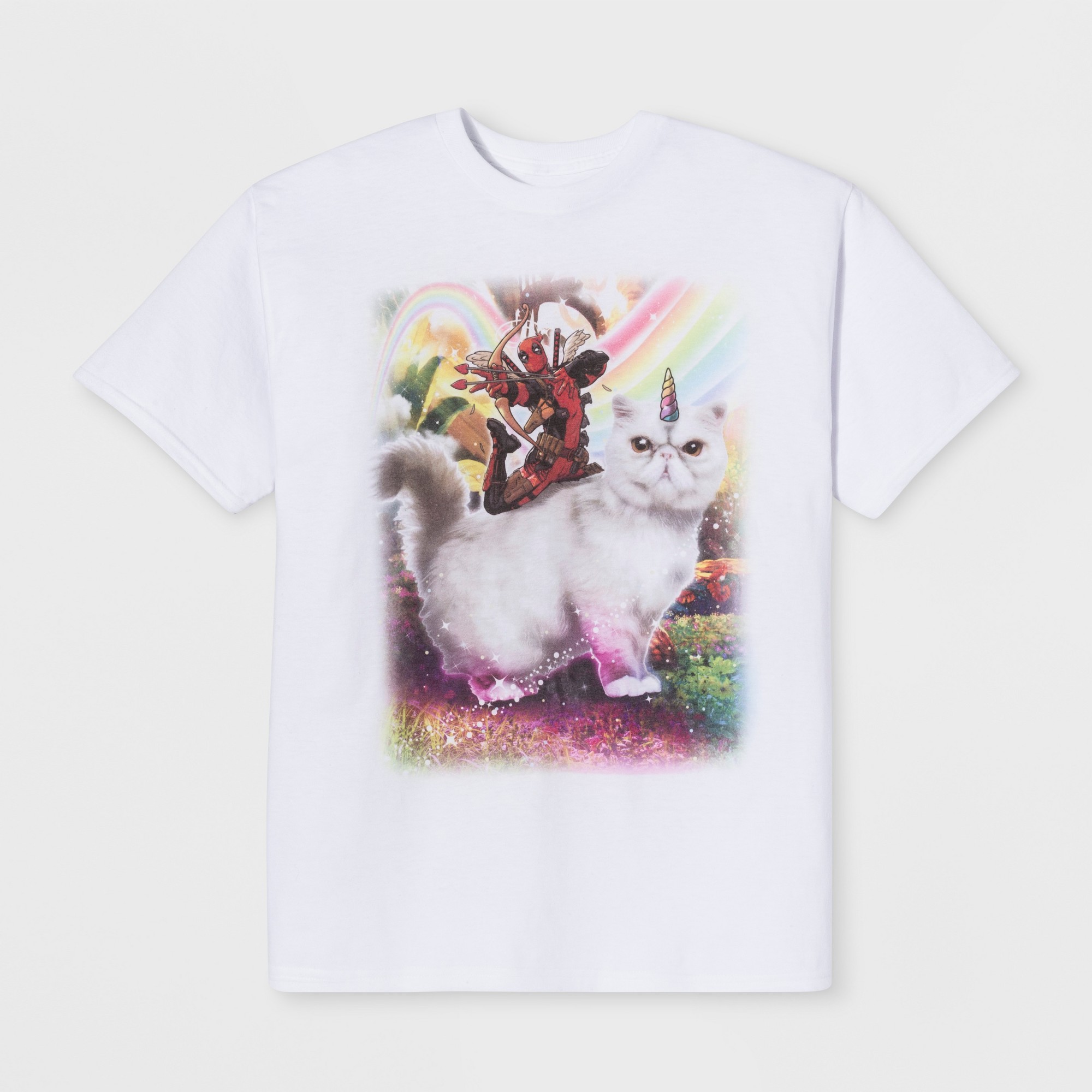 Men's Marvel Deadpool Short Sleeve Graphic T-Shirt - White L thumbnail