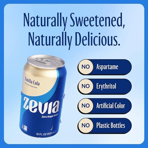 Zevia Zero Sugar Soda, Vanilla Cola, 12 Ounce Cans (Pack of 8) thumbnail