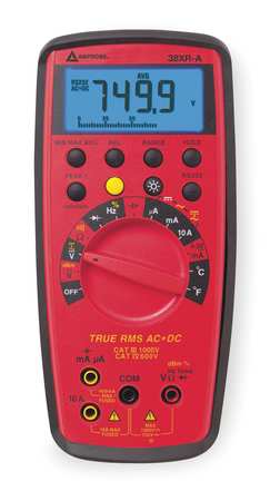 Digital Multimeter, 1,000 V Max DC, 1 V Max AC, TRMS, 10,000 Instrument Counts, LCD