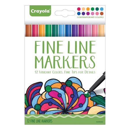 Crayola  Markers  - 12-Ct. Contemporary Colors Fine Line Adult Markers